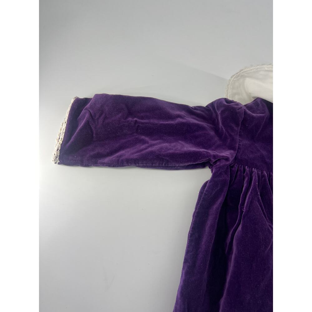 Vintage Baby Togs Girls Dress 39328 Purple Lace Floral Embroidery One Piece Baby - Picture 8 of 11